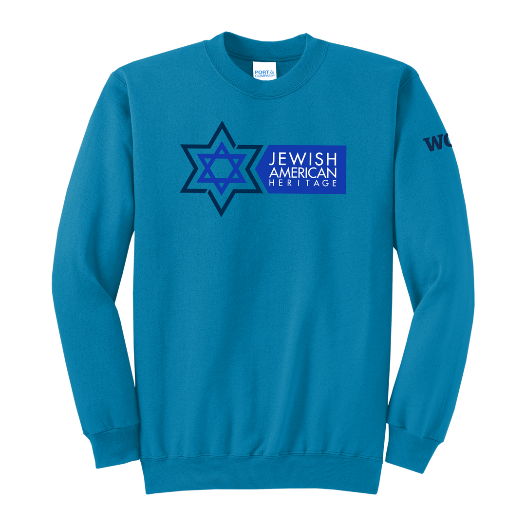 Port & Company® Unisex Core Fleece Crewneck Sweatshirt - Jewish American Heritage