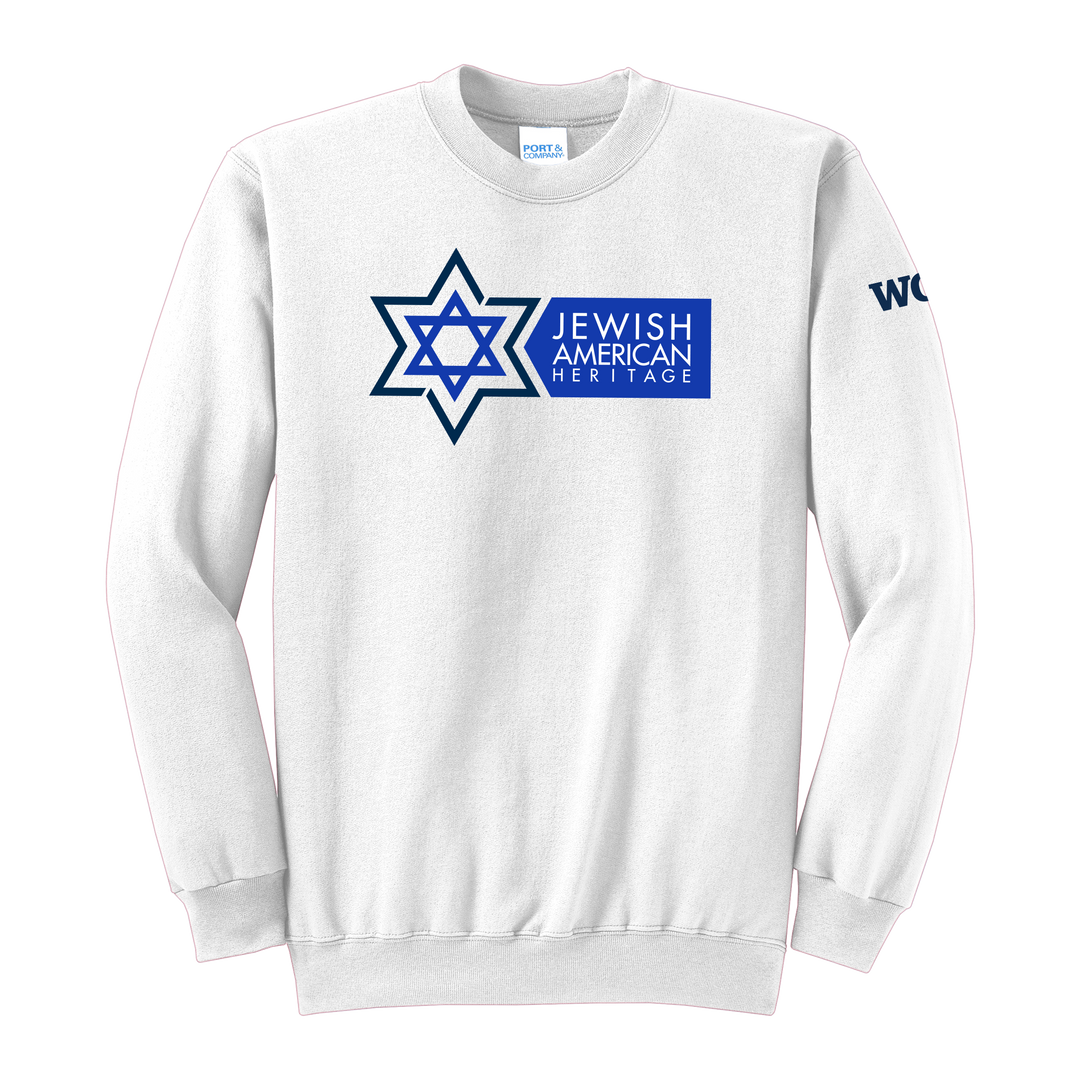 Port & Company® Unisex Core Fleece Crewneck Sweatshirt - Jewish American Heritage