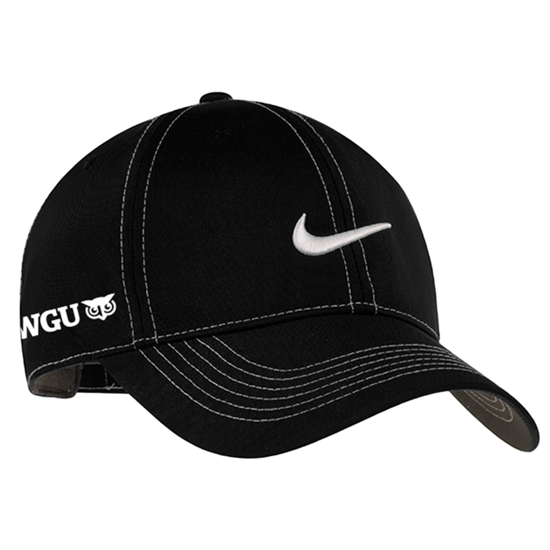 Nike Golf Dri-Fit Swoosh Front Cap Black/White
