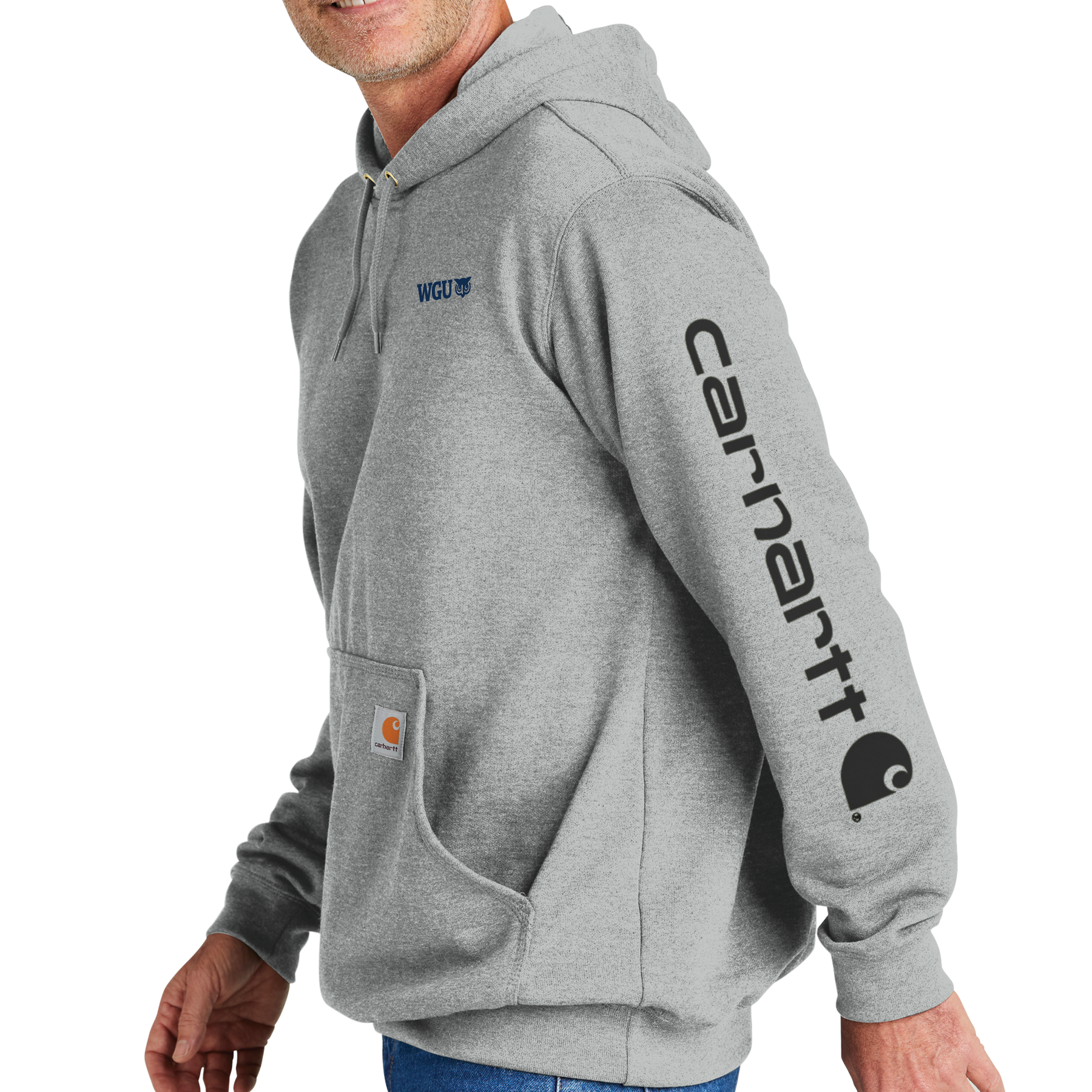 Carhartt Men & S Midweight Hooded Logo Sweatshirt - New Navy