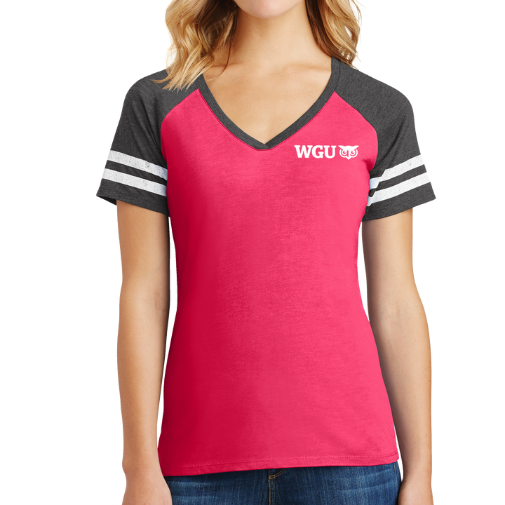 District Made® Ladies Game V-Neck Tee