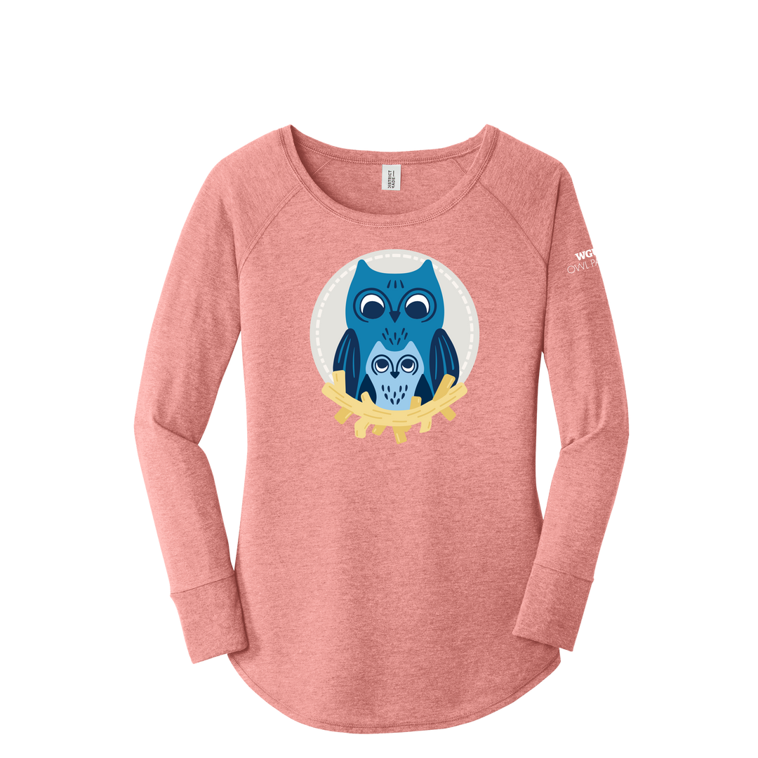 District Women’s Perfect Tri Long Sleeve Tunic Tee - Owl Parents