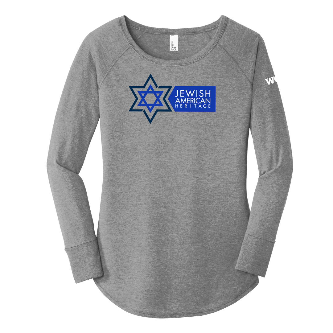 District Women's Perfect Tri Long Sleeve Tunic Tee - Jewish American H –  WGUstore