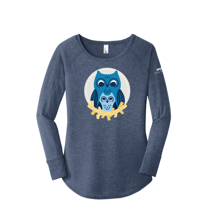 District Women’s Perfect Tri Long Sleeve Tunic Tee - Owl Parents