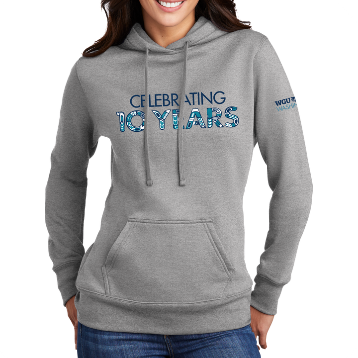 Port & Company ® Ladies Core Fleece Pullover Hooded Sweatshirt - Washington 10 Years