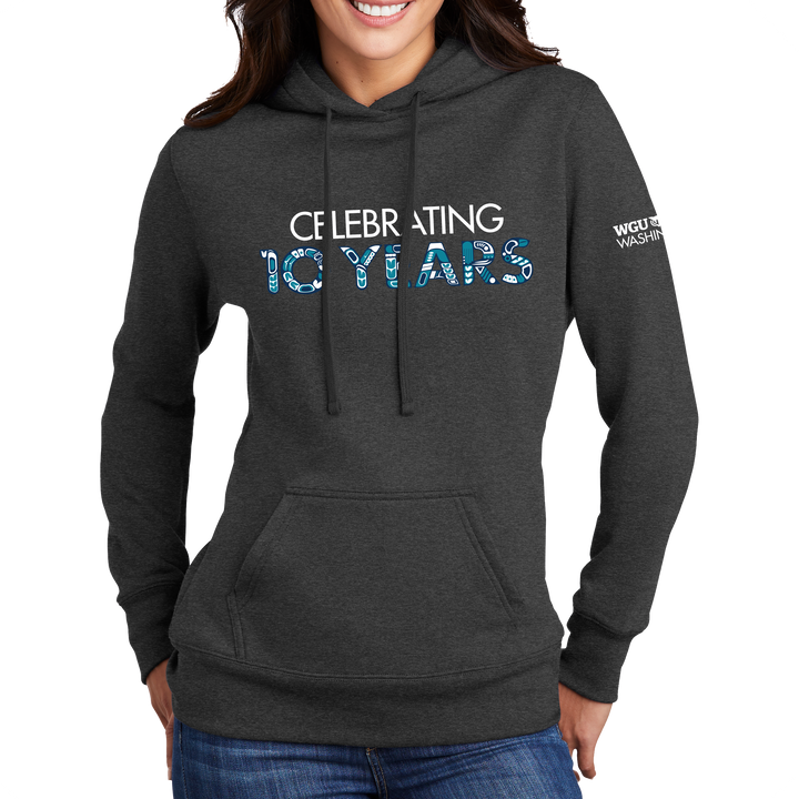 Port & Company ® Ladies Core Fleece Pullover Hooded Sweatshirt - Washington 10 Years