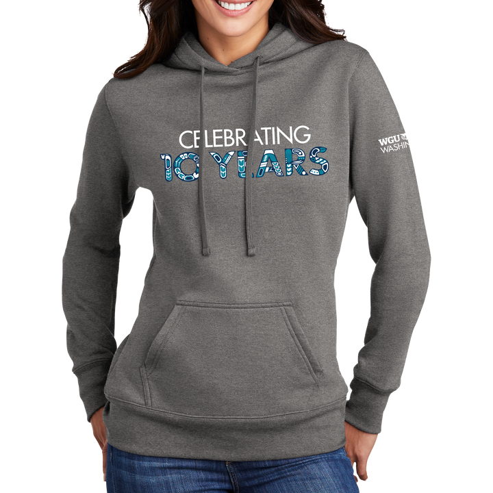 Port & Company ® Ladies Core Fleece Pullover Hooded Sweatshirt - Washington 10 Years