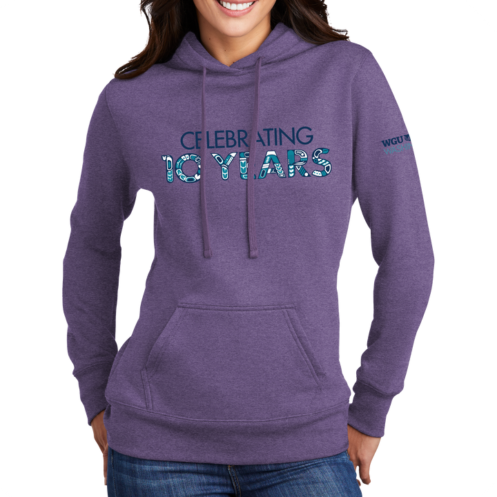 Port & Company ® Ladies Core Fleece Pullover Hooded Sweatshirt - Washington 10 Years