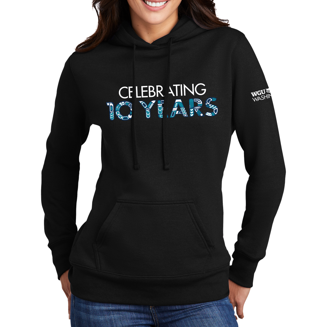 Port & Company ® Ladies Core Fleece Pullover Hooded Sweatshirt - Washington 10 Years