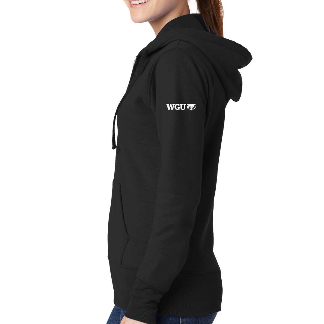 Port & Company Ladies Core Fleece Full-Zip Hooded Sweatshirt - WGU Loves Teachers