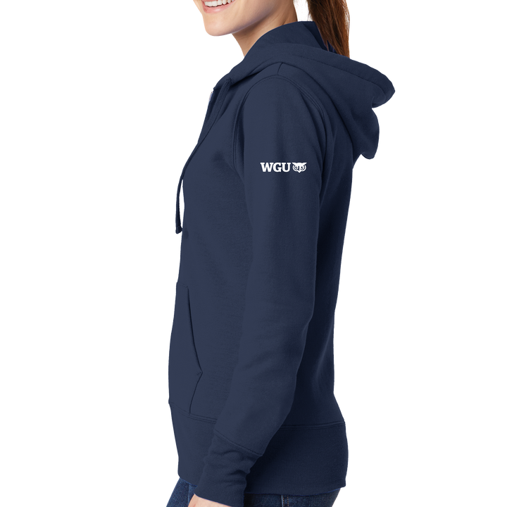 Port & Company Ladies Core Fleece Full-Zip Hooded Sweatshirt - WGU Loves Teachers