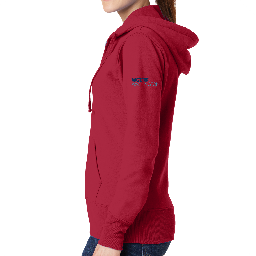 Port & Company Ladies Core Fleece Full-Zip Hooded Sweatshirt - Washington 10 Years