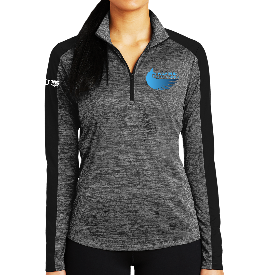 Sport-Tek® Ladies PosiCharge® Electric Heather Colorblock 1/4-Zip Pullover - Women in Tech