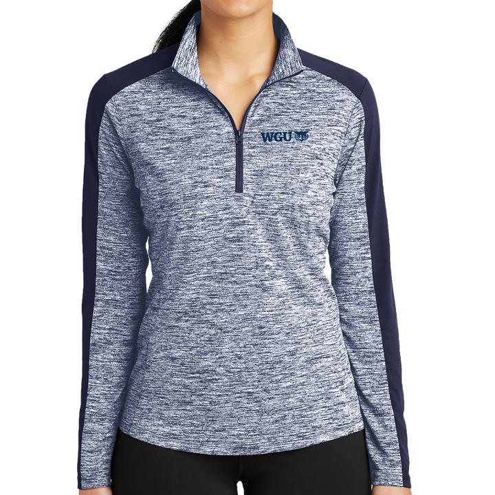 Sport-Tek® Ladies PosiCharge® Electric Heather Colorblock 1/4-Zip Pullover