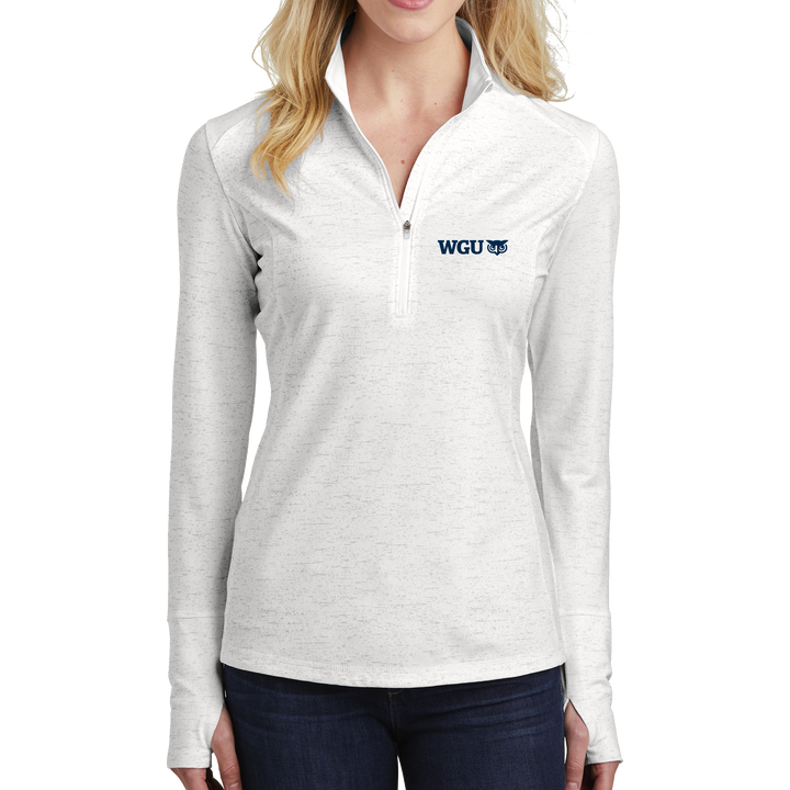 Sport-Tek ® Ladies Sport-Wick ® Stretch Reflective Heather 1/2-Zip Pullover