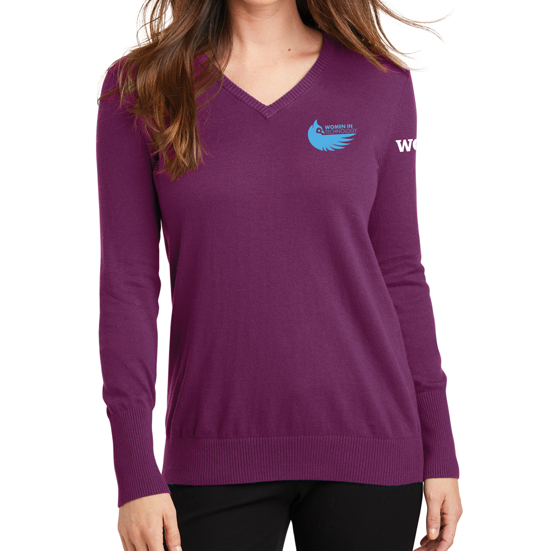 Port authority ladies 2025 v neck sweater