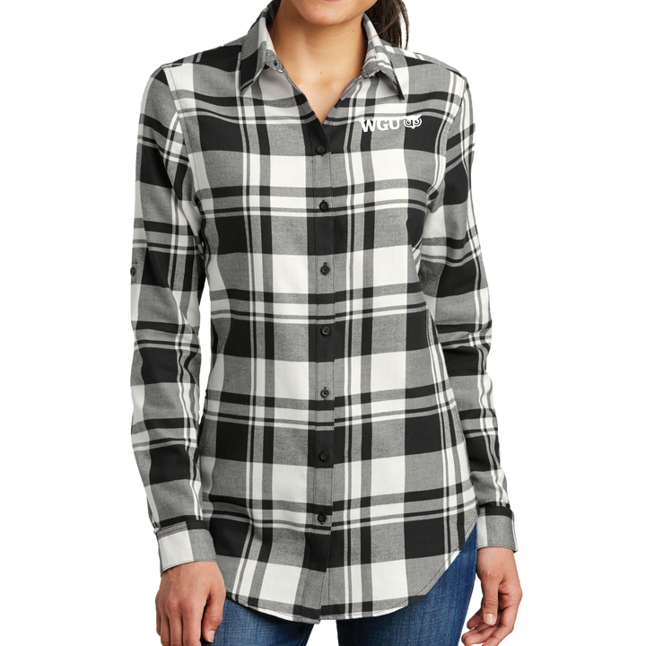 Port Authority® Ladies Plaid Flannel Tunic