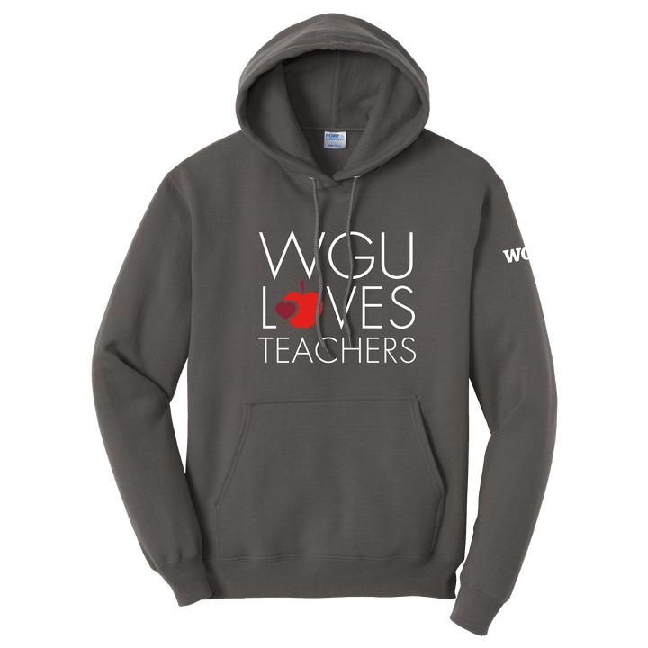 Port & Company Unisex Core Fleece Pullover Hooded Sweatshirt - WGU Loves Teachers