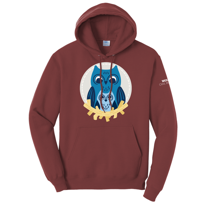 Port & Company Unisex Core Fleece Pullover Hooded Sweatshirt  - Owl Parents