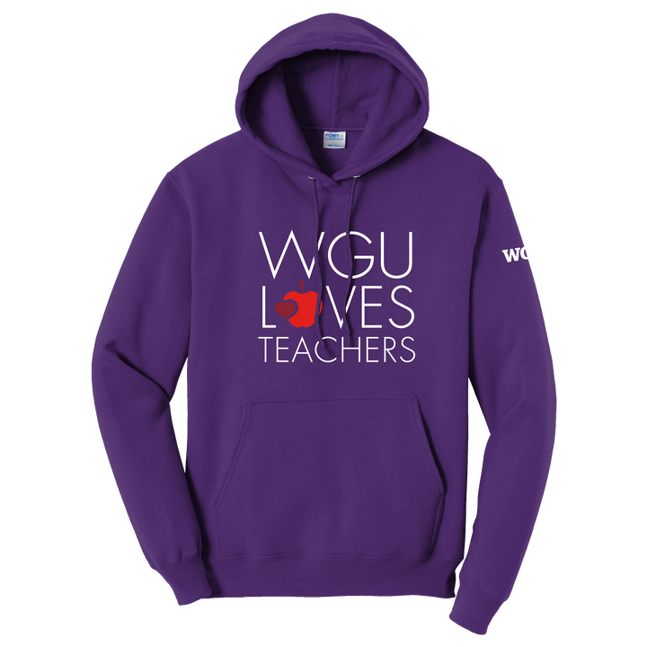 Port & Company Unisex Core Fleece Pullover Hooded Sweatshirt - WGU Loves Teachers
