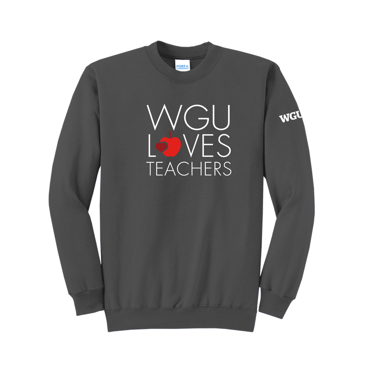 Port & Company® Unisex Core Fleece Crewneck Sweatshirt - WGU Loves Teachers