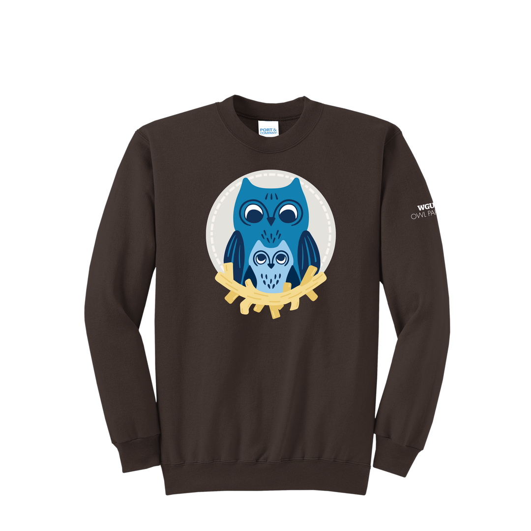 Port & Company® Unisex Core Fleece Crewneck Sweatshirt - Owl Parents