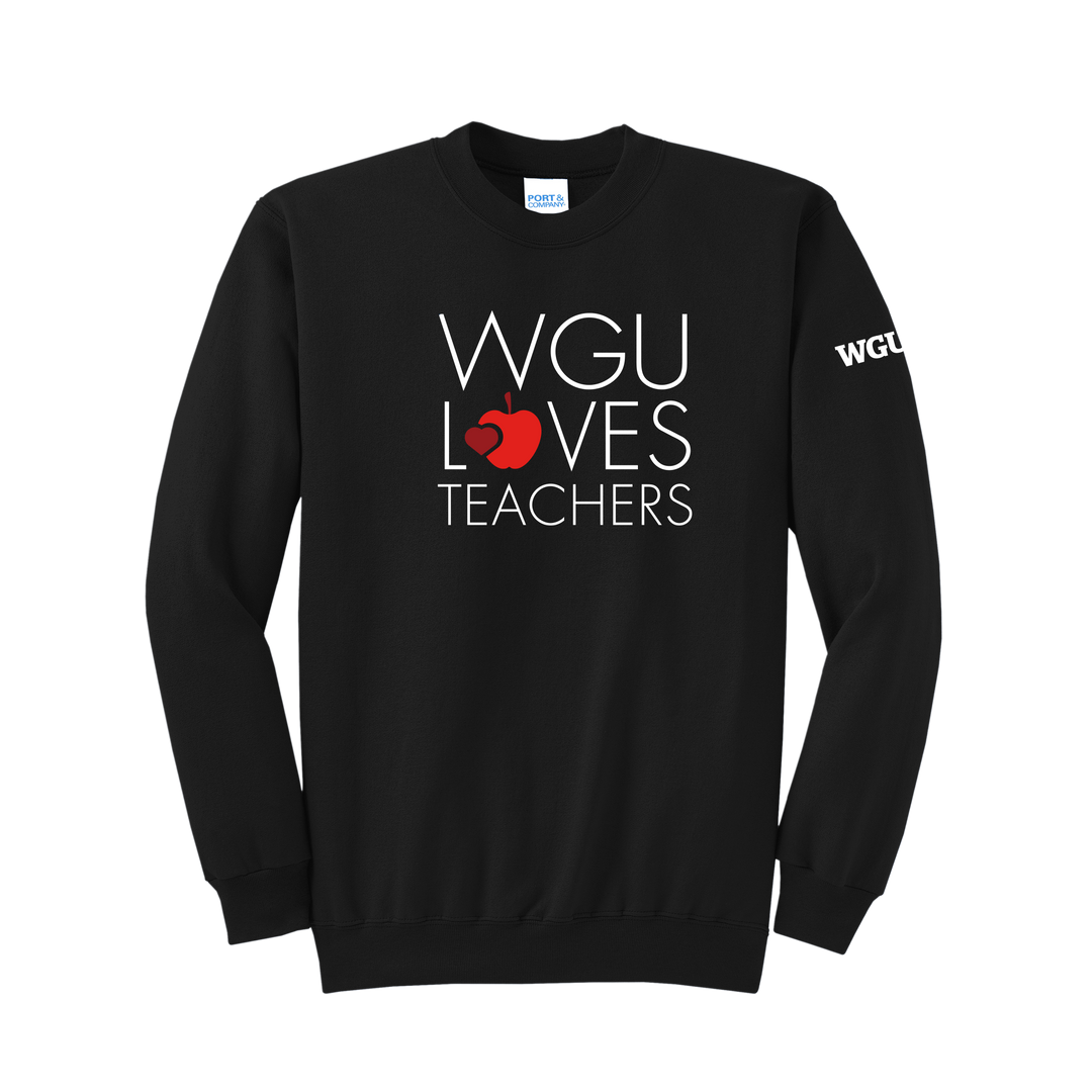 Port & Company® Unisex Core Fleece Crewneck Sweatshirt - WGU Loves Teachers