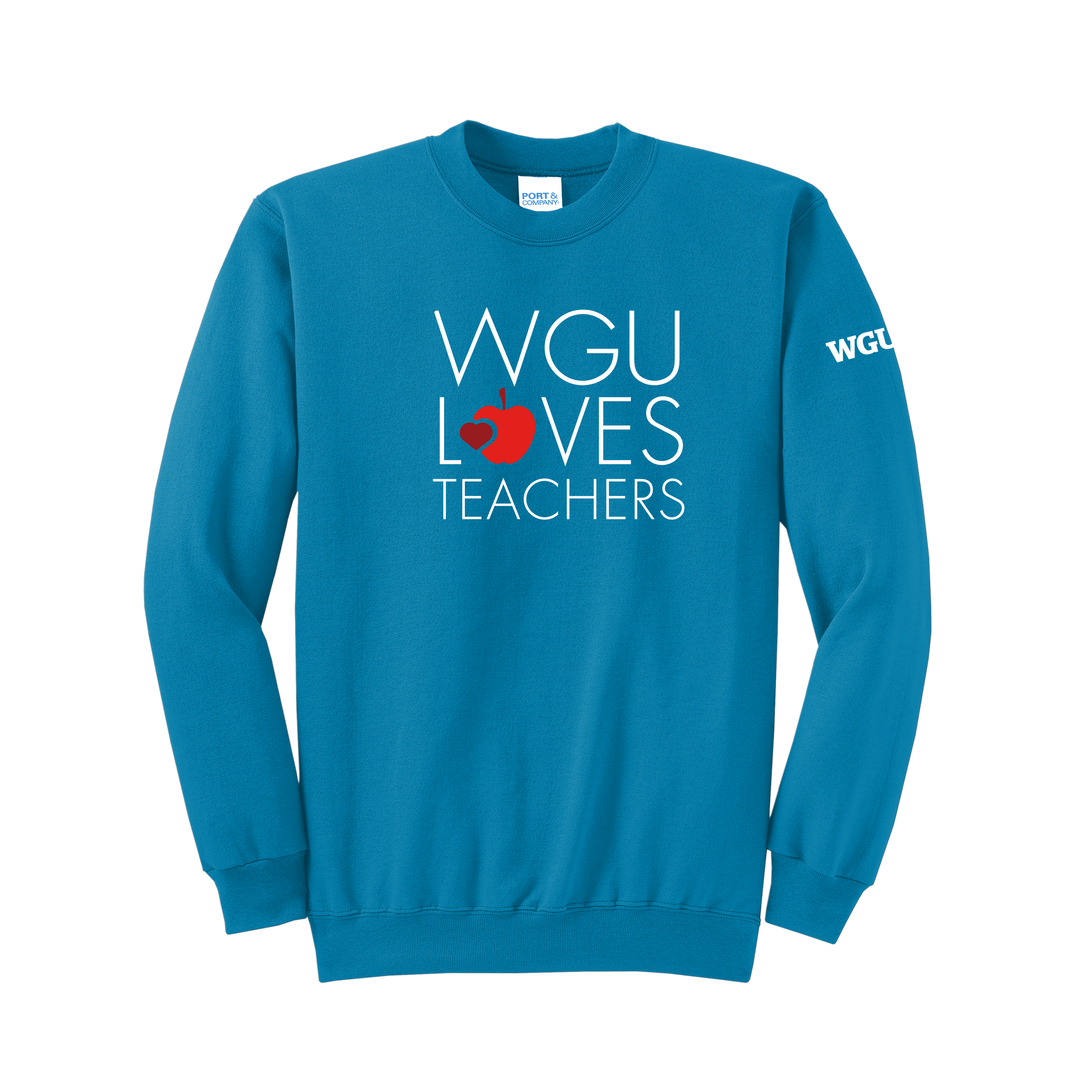 Port & Company® Unisex Core Fleece Crewneck Sweatshirt - WGU Loves Teachers