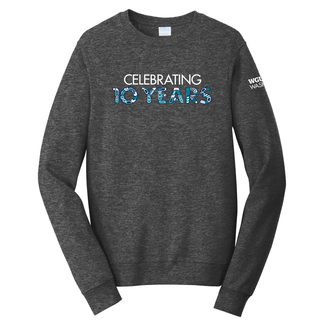 Port & Company® Unisex Fan Favorite™ Fleece Crewneck Sweatshirt - Washington 10 Years