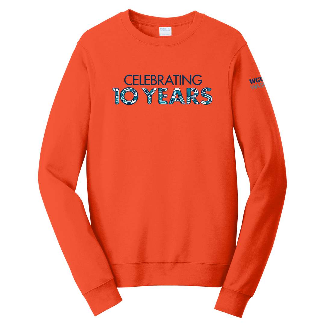 Port & Company® Unisex Fan Favorite™ Fleece Crewneck Sweatshirt - Washington 10 Years