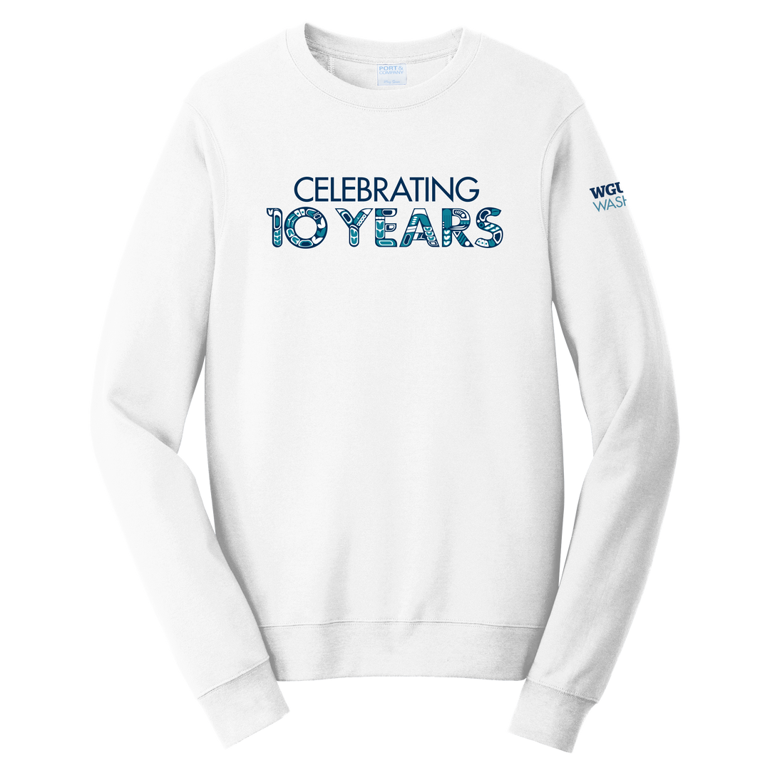 Port & Company® Unisex Fan Favorite™ Fleece Crewneck Sweatshirt - Washington 10 Years