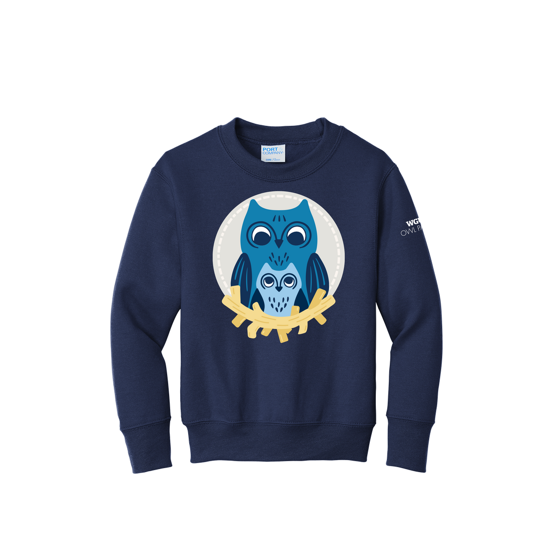 Youth Port & Company Core Fleece Crewneck Sweatshirt - Owl Parents